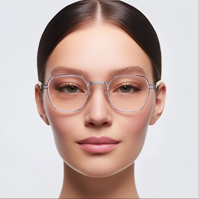 Geometric Pink Titanium Glasses #BS1013-0011