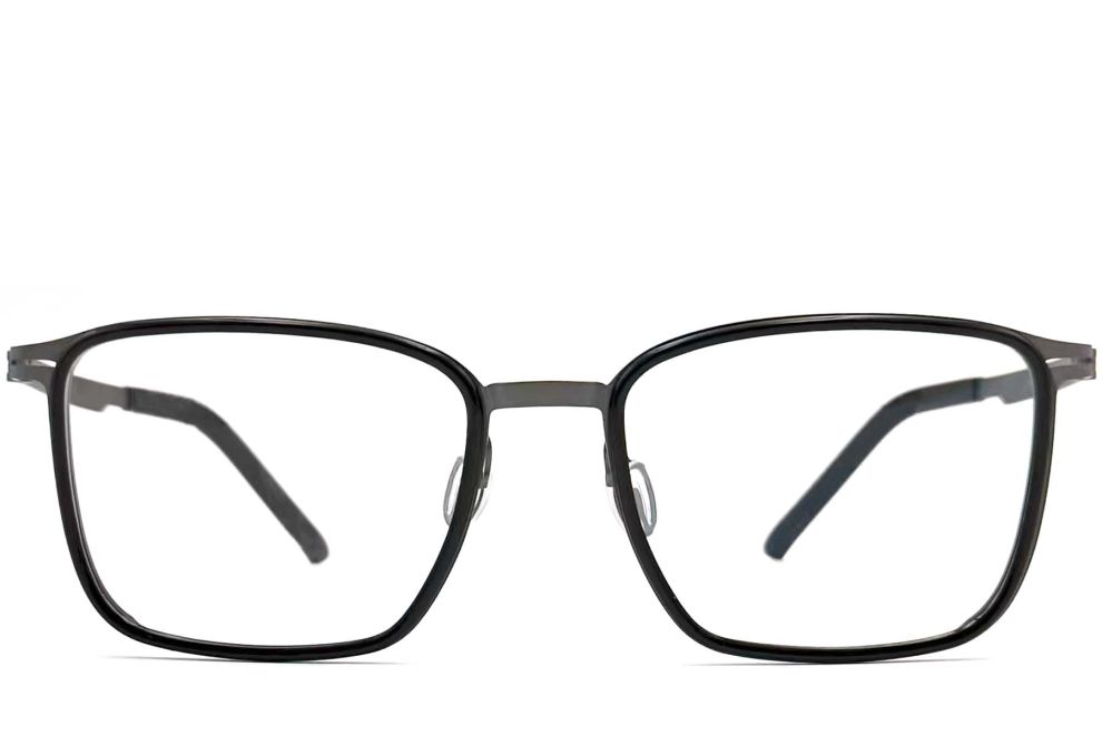 Rectangular Black Titanium Glasses #BS1013-0013