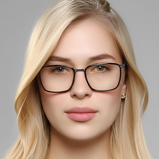 Rectangular Black Titanium Glasses #BS1013-0013