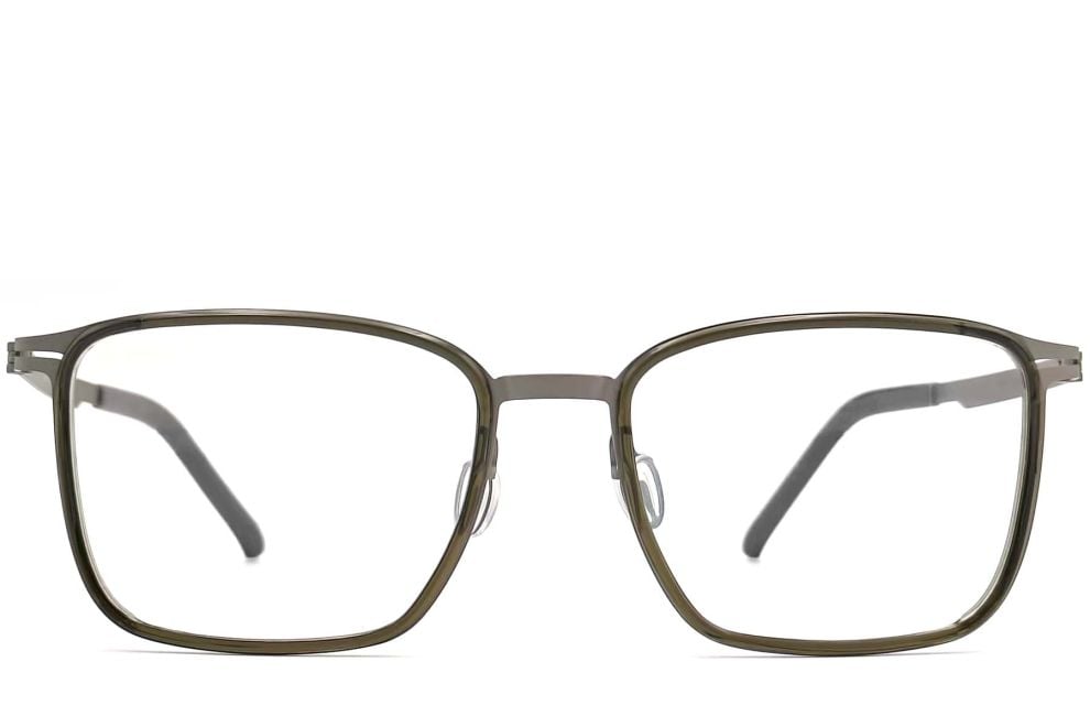 Rectangular Green Titanium Glasses #BS1013-0014
