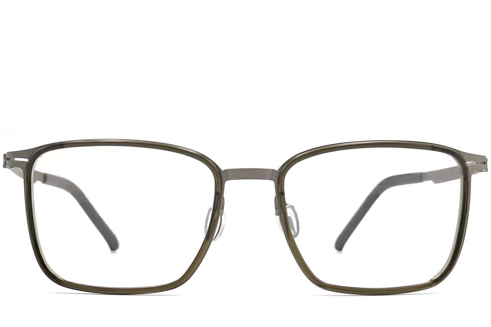 Rectangular Green Titanium Glasses #BS1013-0014