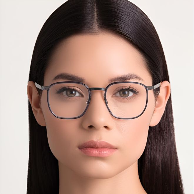 Geometric Grey Titanium Glasses #BS1013-0016