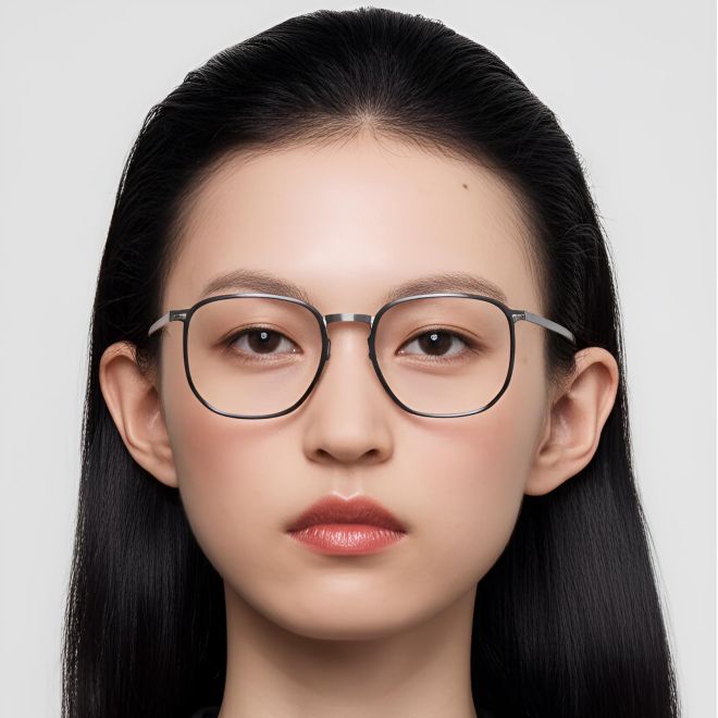 Geometric Black Titanium Glasses #BS1013-0017