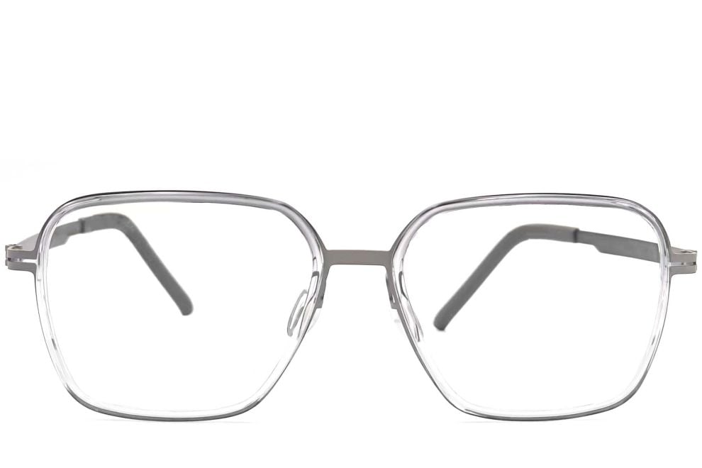 Rectangular Grey Titanium Glasses #BS1013-0021