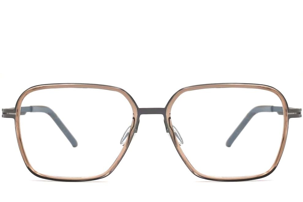 Rectangular Brown Titanium Glasses #BS1013-0023
