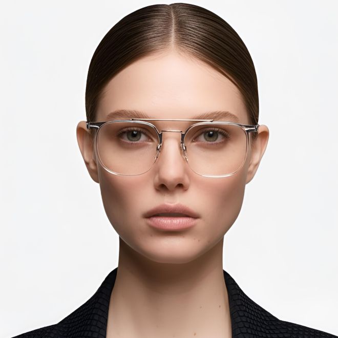 Aviator Silver Titanium Glasses #BS1013-0025