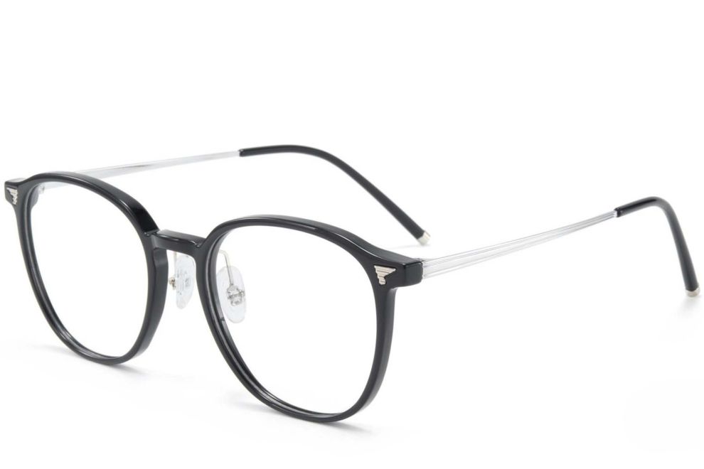Rechteckige schwarze TR90-Brille #BS1025-0072