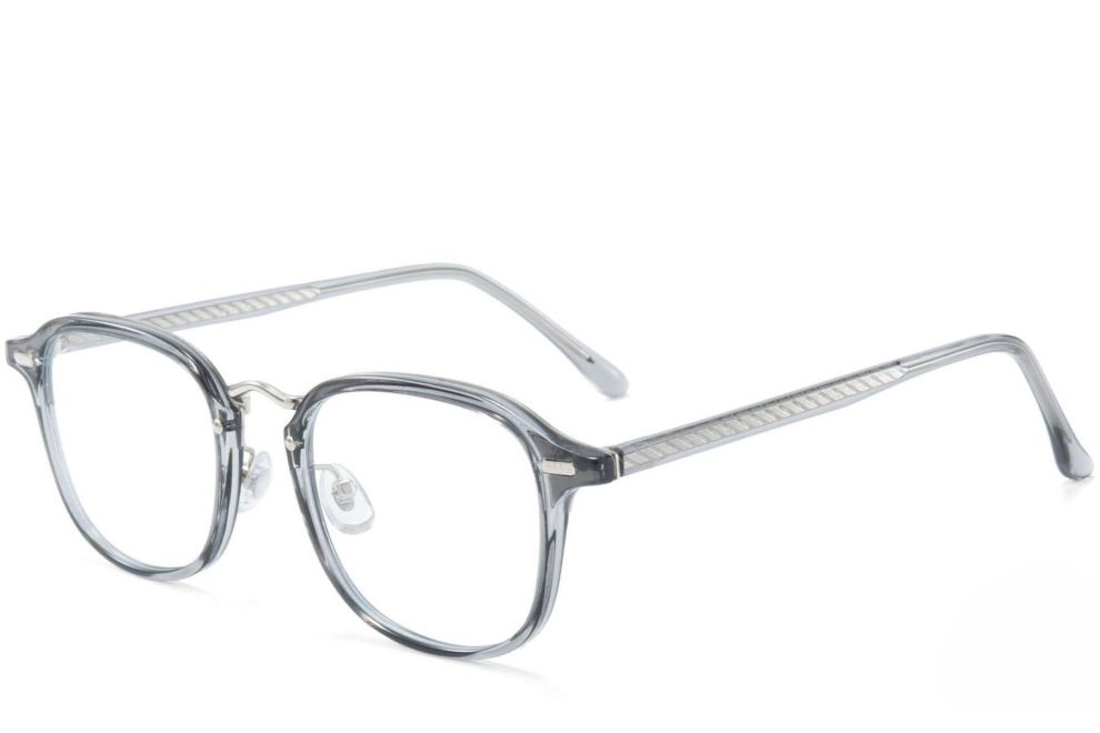 Rechteckige graue TR90-Brille #BS1025-0091