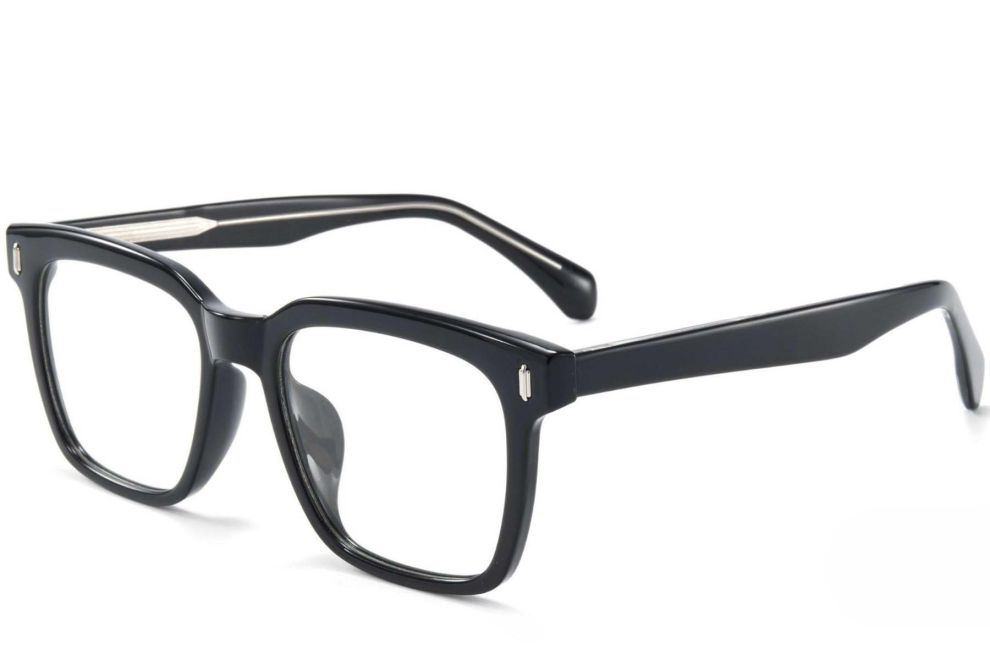 Rechteckige schwarze TR90-Brille #BS1025-0096