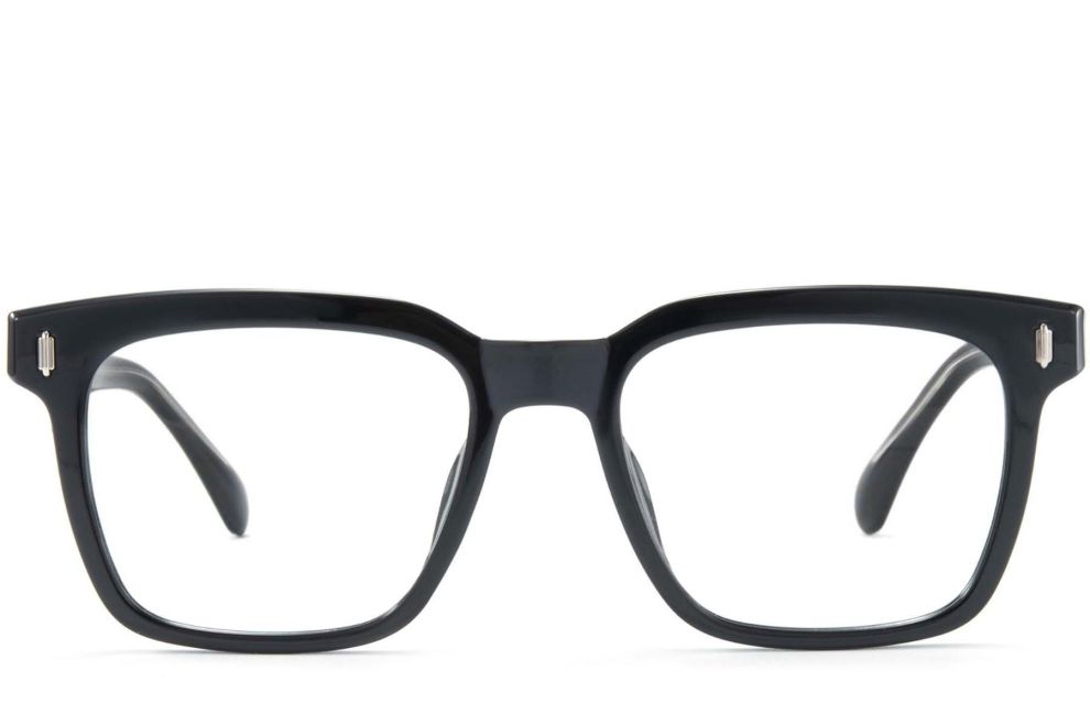 Rechteckige schwarze TR90-Brille #BS1025-0096