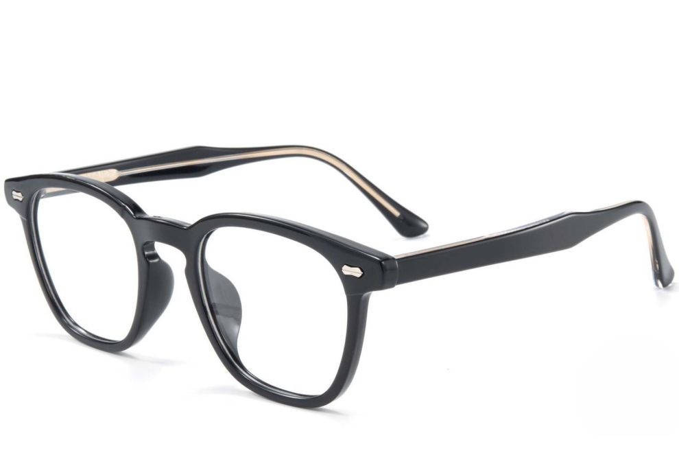 Rechteckige schwarze TR90-Brille #BS1025-0097
