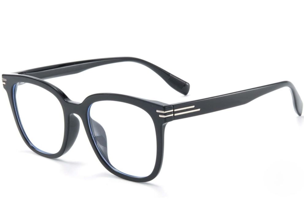 Rechteckige schwarze TR90-Brille #BS1025-0110