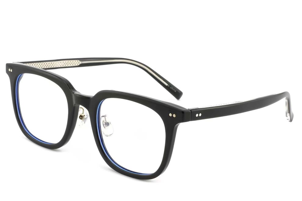 Rechteckige schwarze TR90-Brille #BS1025-0160
