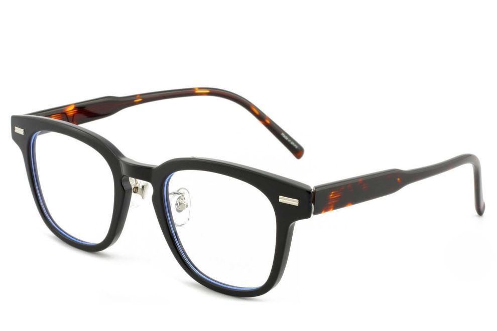 Rechteckige schwarze TR90-Brille #BS1025-0181