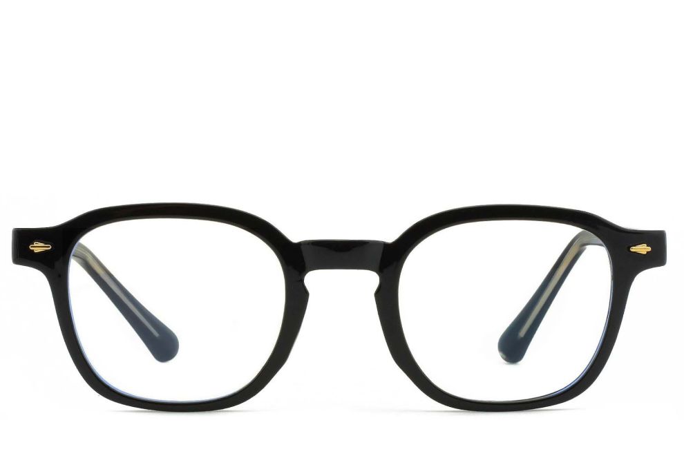 Rechteckige schwarze TR90-Brille #BS1025-0198