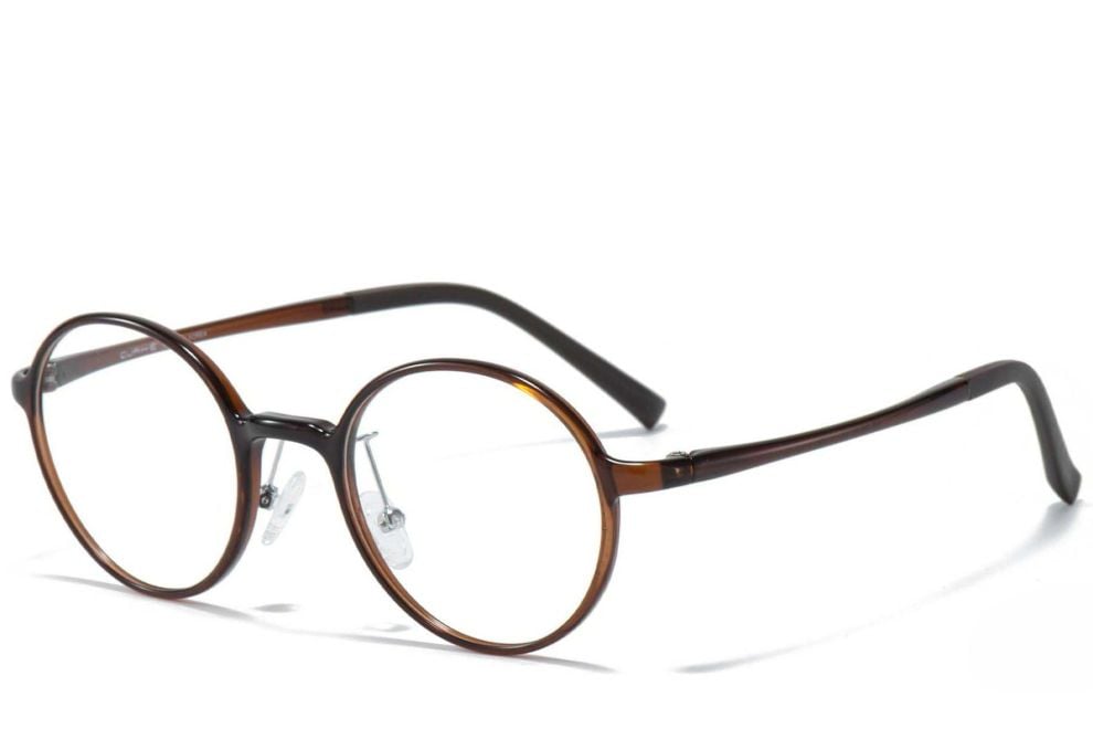 Round Brown Ultem Glasses #BS1025-0221