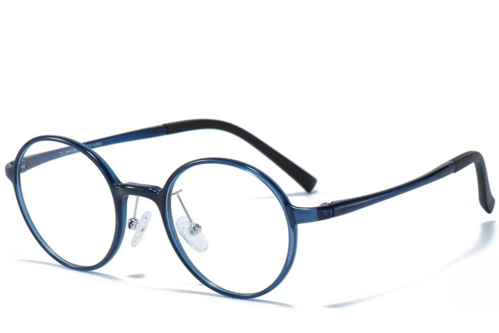 Round Blue Ultem Glasses #BS1025-0223