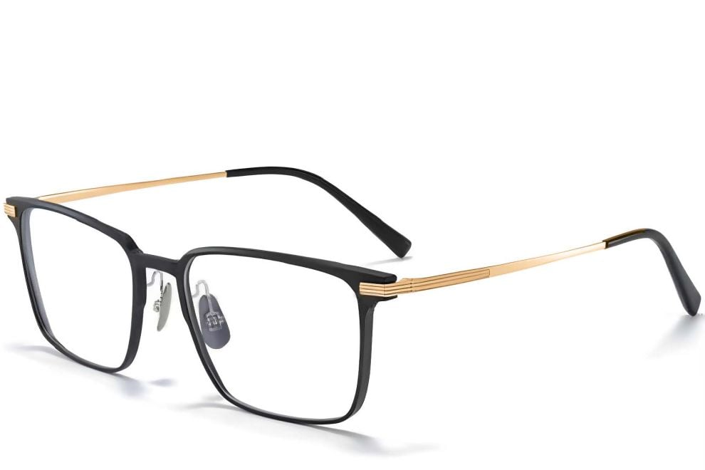 Rectangular Golden Metal Glasses #BS1025-0255
