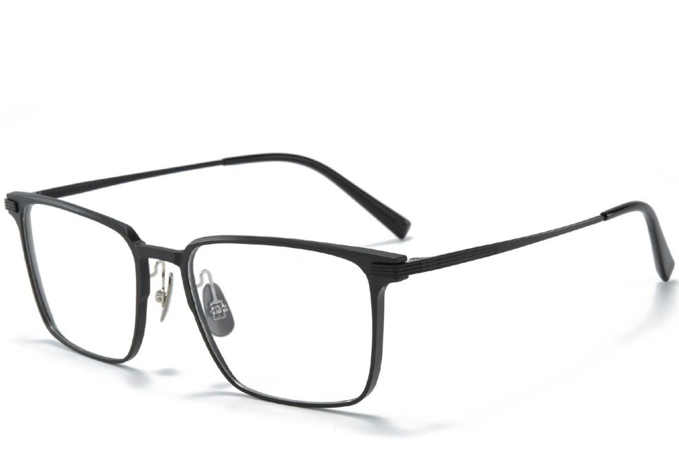 Rectangular Black Metal Glasses #BS1025-0257