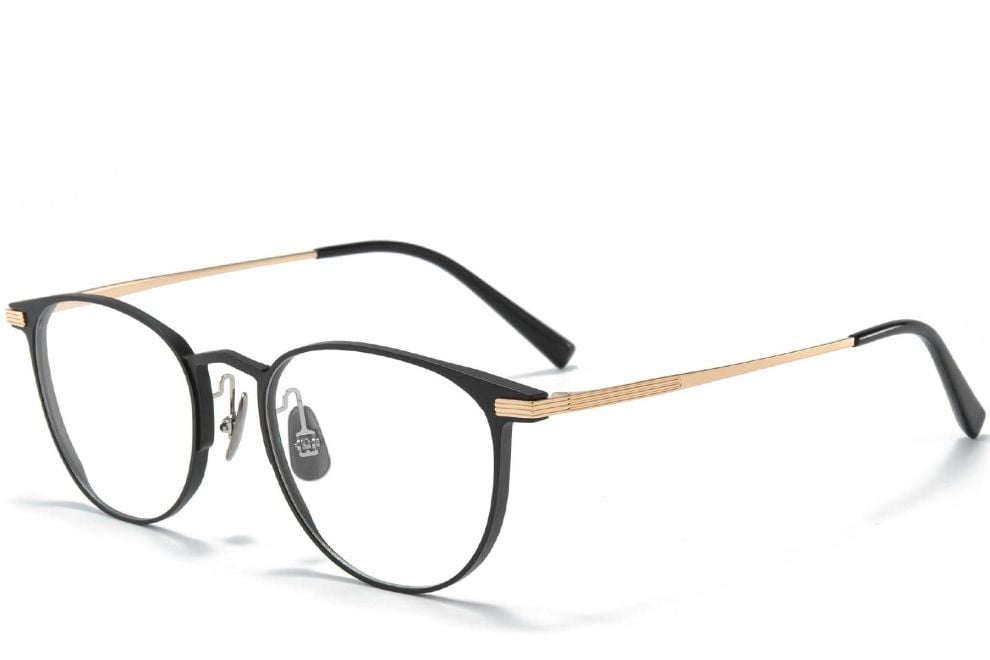Oval Golden Metal Glasses #BS1025-0261