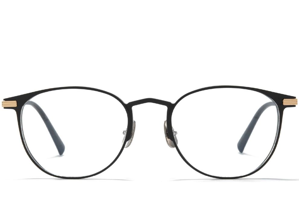 Oval Golden Metal Glasses #BS1025-0261