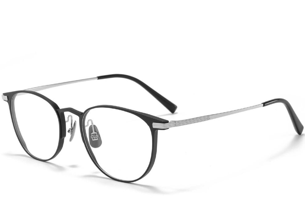 Gafas ovaladas de metal plateado #BS1025-0262