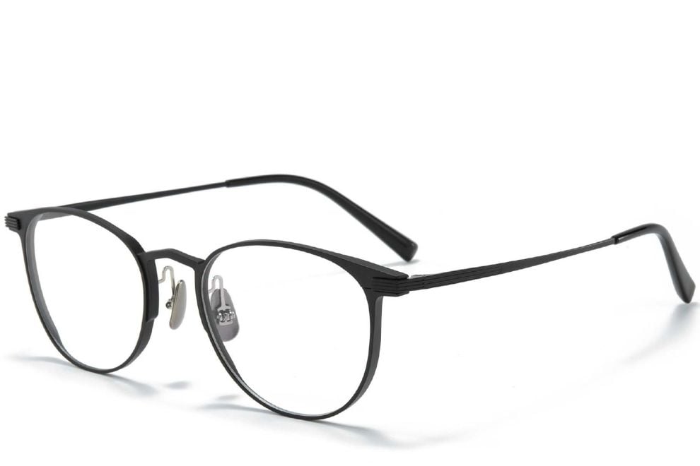 Oval Black Metal Glasses #BS1025-0263
