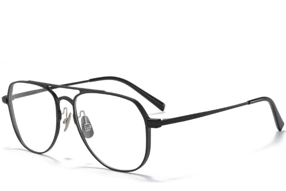 Aviator Black Metal Glasses #BS1025-0266
