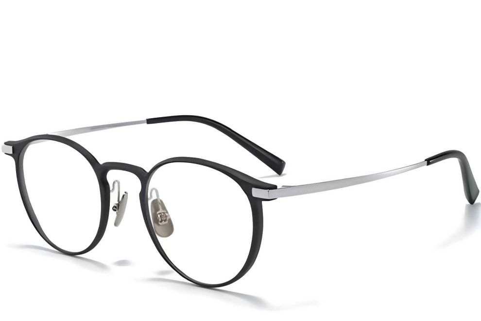 Lunettes ovales en métal argenté #BS1025-0301