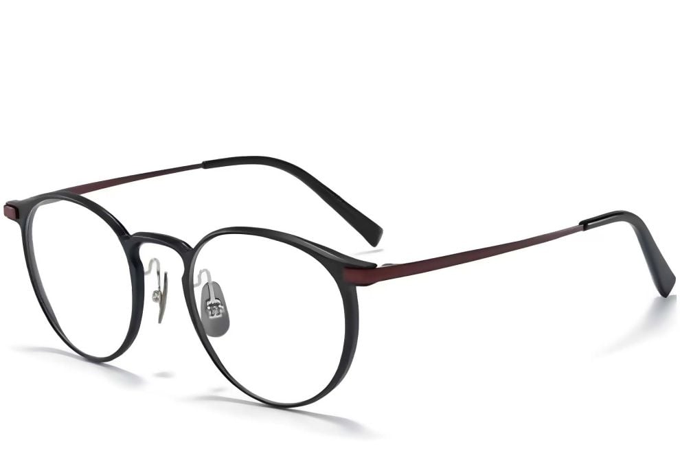 Oval Red Metal Glasses #BS1025-0302