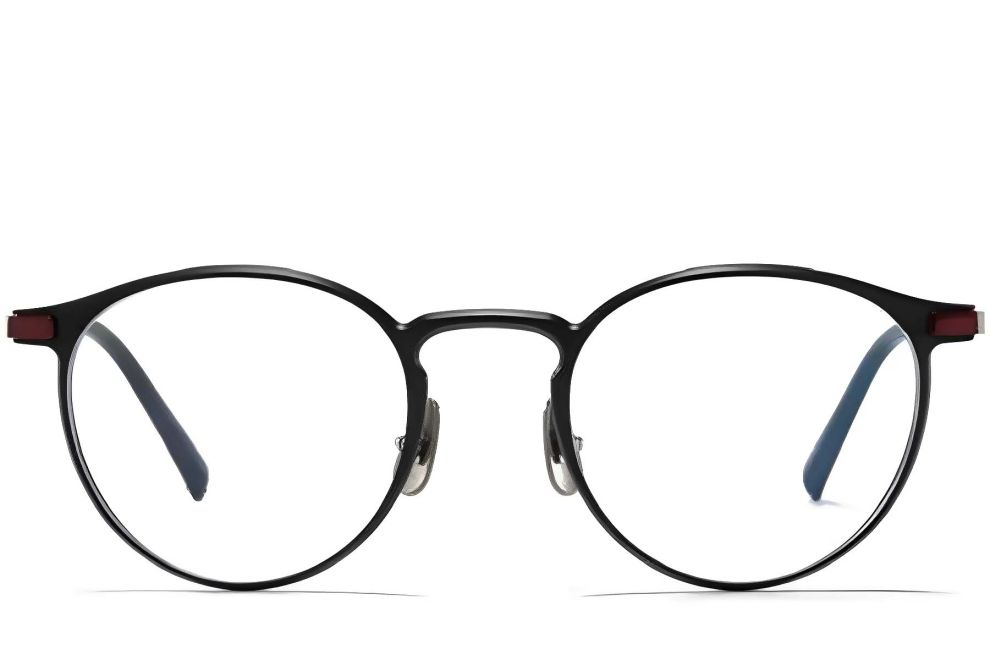 Oval Red Metal Glasses #BS1025-0302
