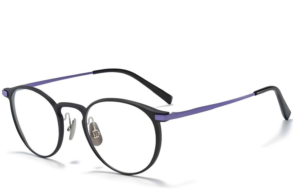 Ovale paarse metalen bril #BS1025-0303