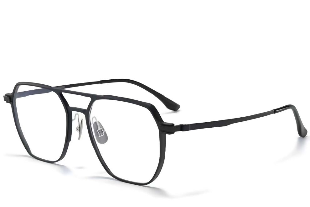 Pilotenbrille aus schwarzem Metall #BS1025-0305