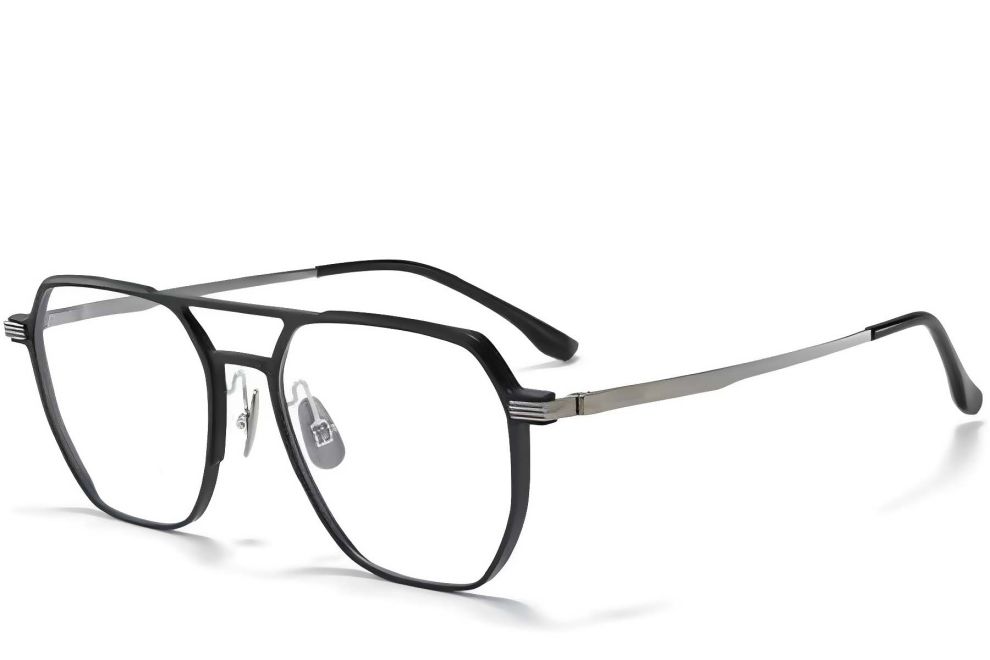 Gafas de aviador de metal plateado #BS1025-0306