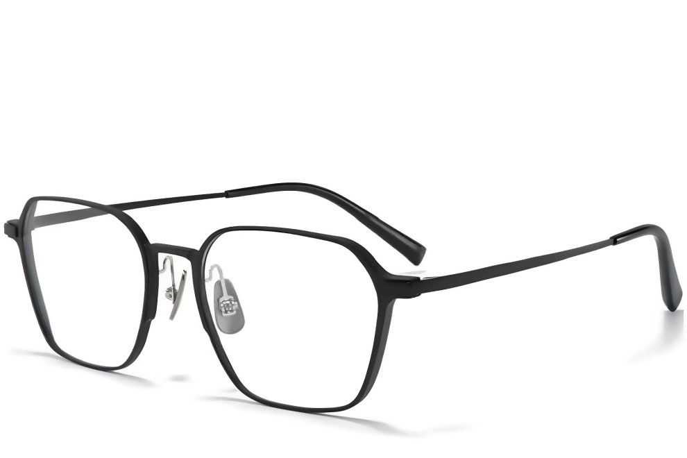 Geometrische schwarze Metallbrille #BS1025-0311