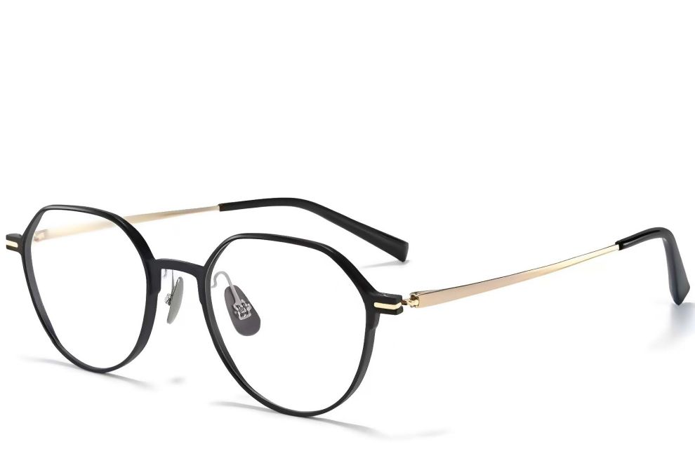 Geometrische goldene Metallbrille #BS1025-0314