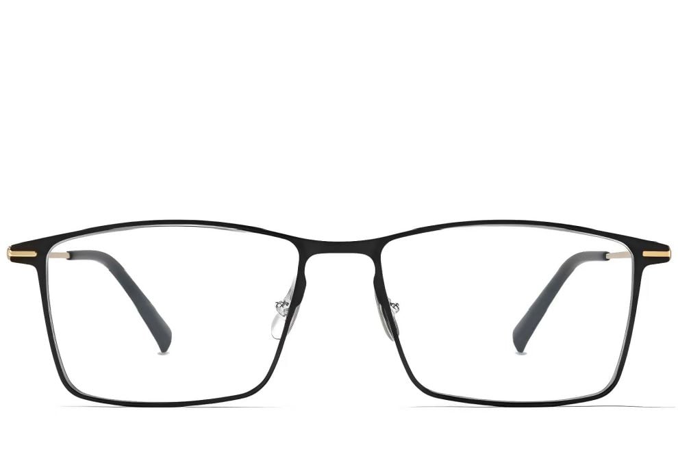 Rectangular Golden Metal Glasses #BS1025-0322