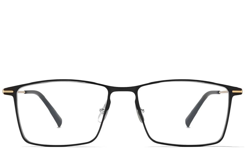 Rechteckige goldene Metallbrille #BS1025-0322