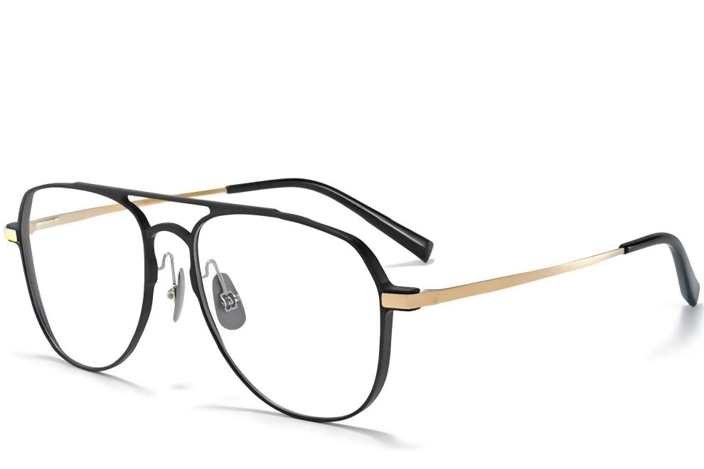 Aviator Golden Metal Glasses #BS1025-0326