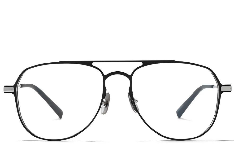 Pilotenbrille aus silbernem Metall #BS1025-0327