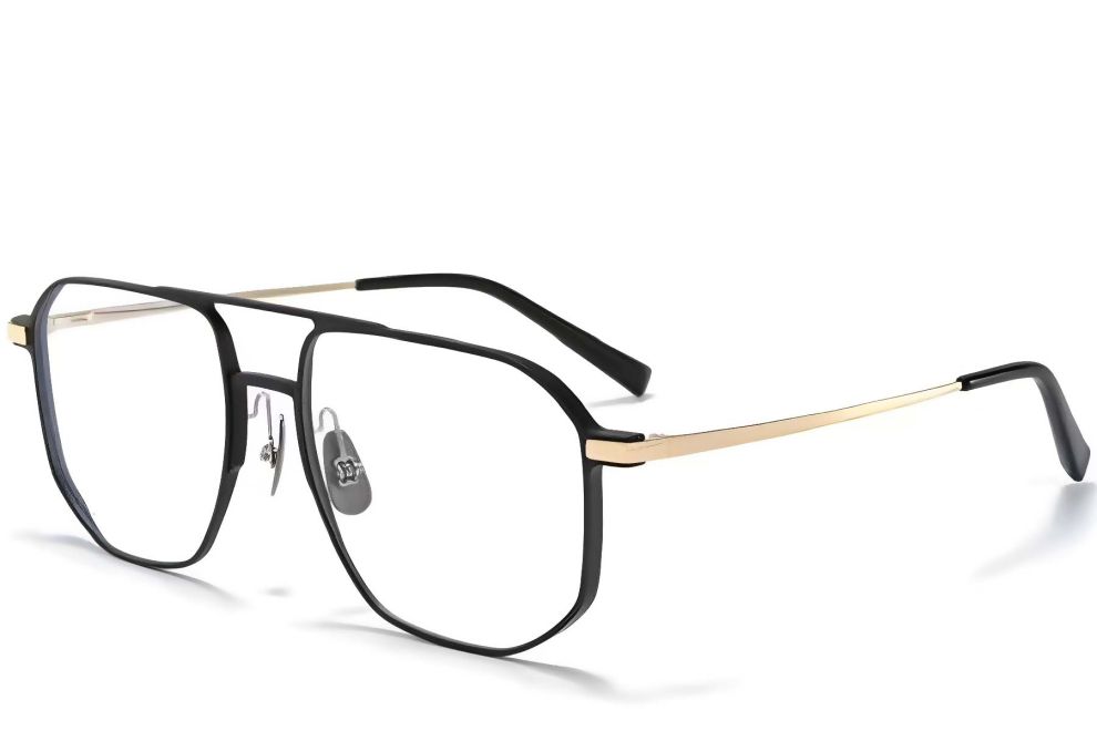 Pilotenbrille aus goldenem Metall #BS1025-0330