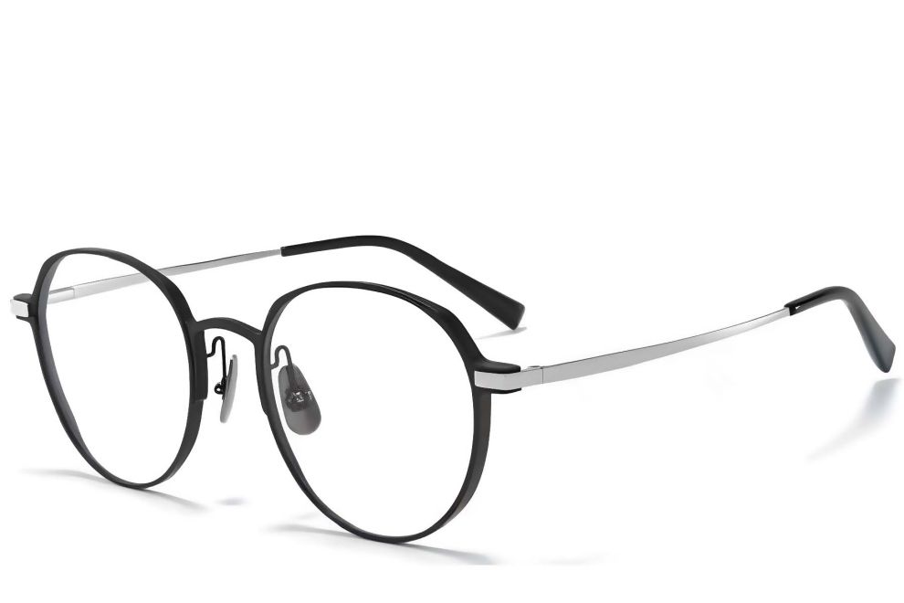 Oval Silver Metal Glasses #BS1025-0335