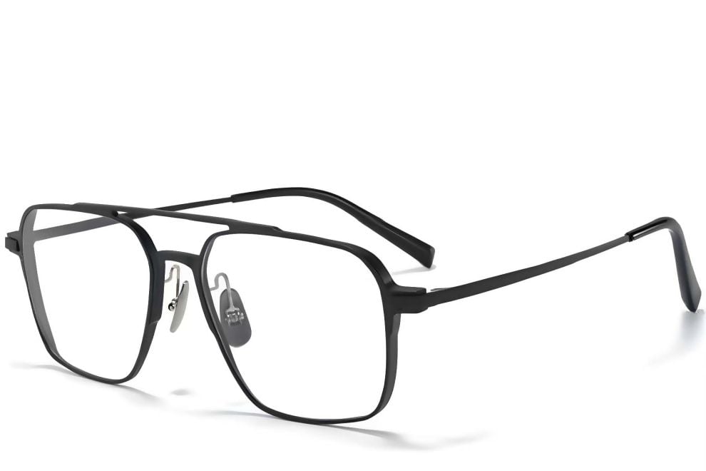 Aviator Black Metal Glasses #BS1025-0339