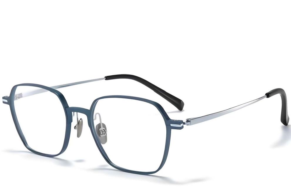 Lunettes géométriques en métal bleu #BS1025-0343