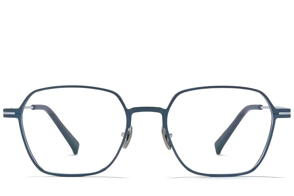 Geometric Blue Metal Glasses #BS1025-0343
