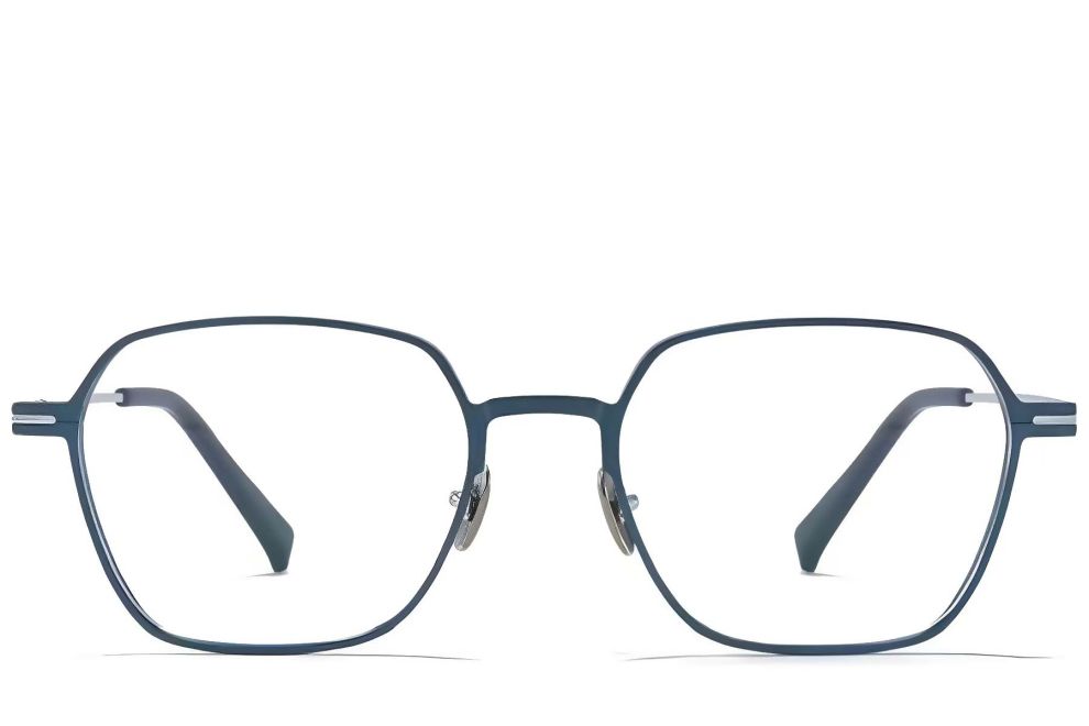 Lunettes géométriques en métal bleu #BS1025-0343