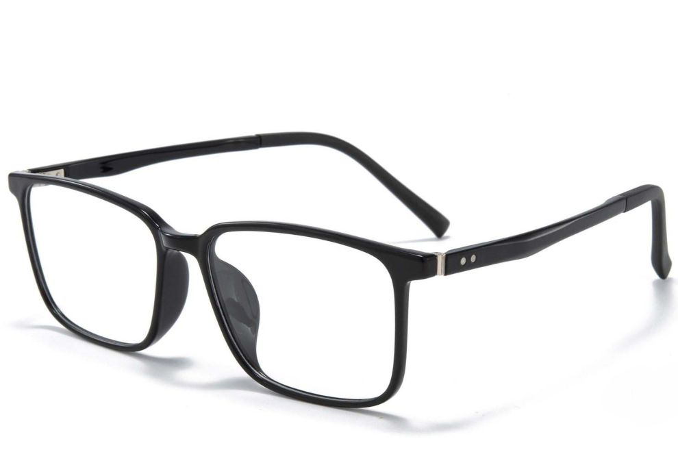 Rechteckige schwarze TR90-Brille #BS1025-0349