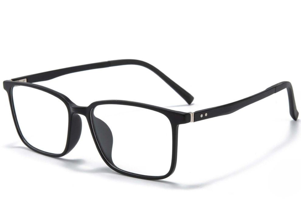 Rechteckige schwarze TR90-Brille #BS1025-0350