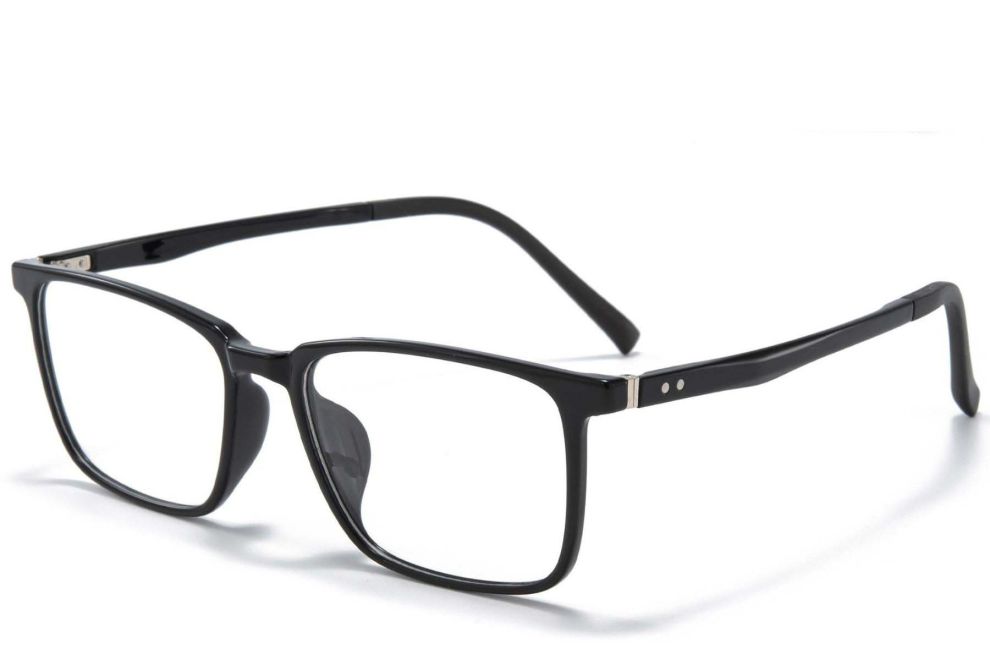 Rechthoekige zwarte TR90-bril #BS1025-0351