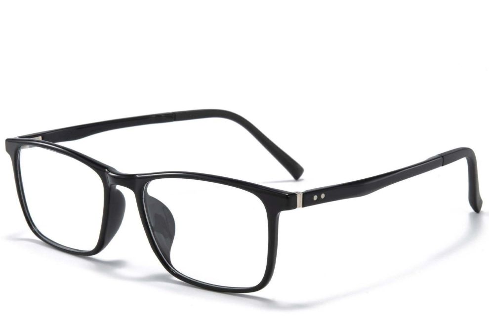 Rechteckige schwarze TR90-Brille #BS1025-0355